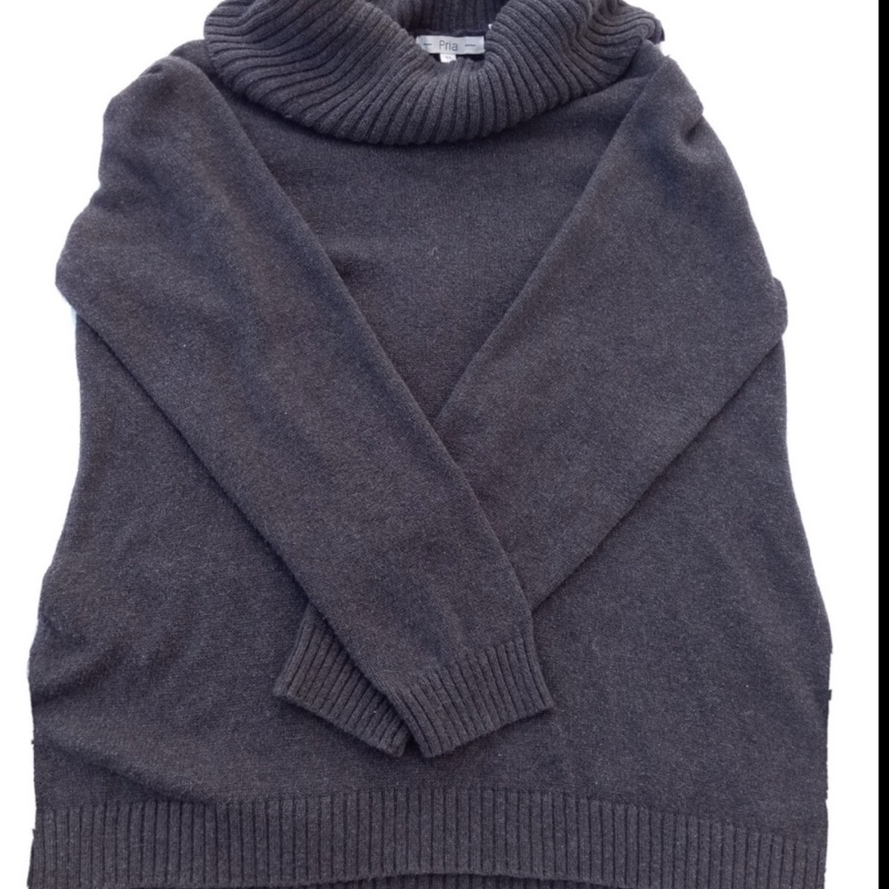Pria 100%cotton Gray Cowl Neck Sweater